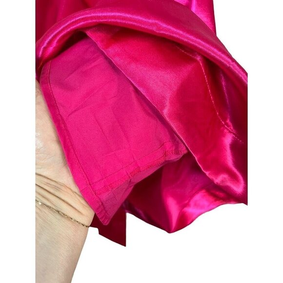 Anthropologie Dress 14 Maeve Pink Satin Mini Bow Tie Feminine Retro Sexy Vegas - Picture 8 of 16
